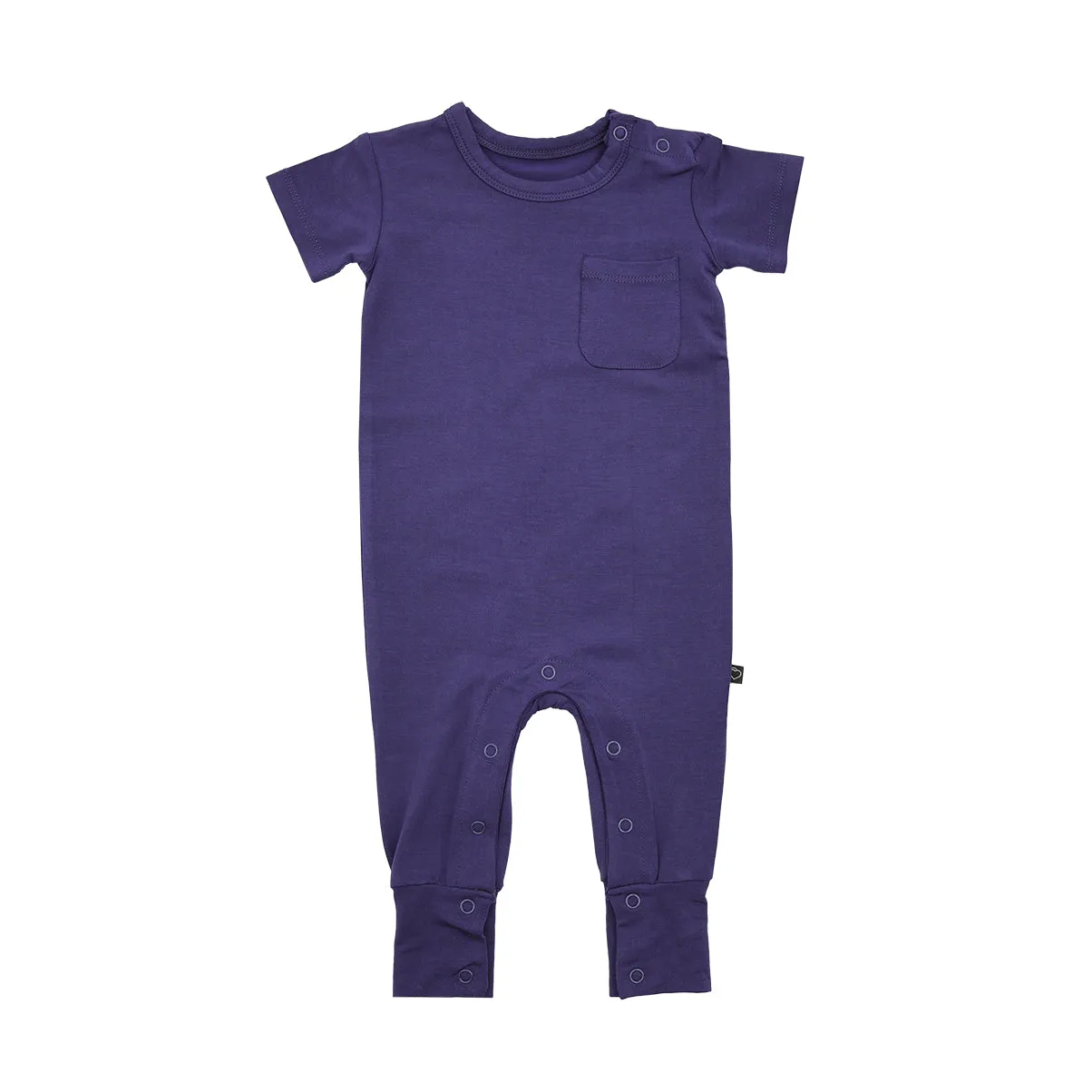 Navy Short Sleeve Pocket Romper
