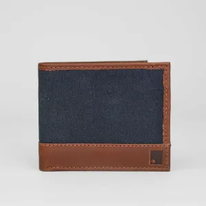 Navy Waxed Canvas Wallet