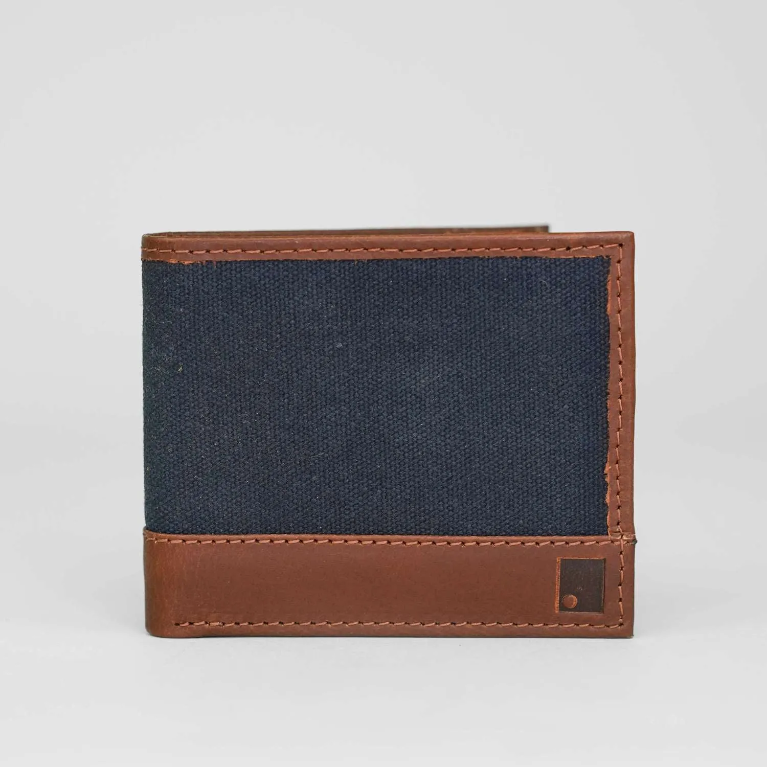 Navy Waxed Canvas Wallet