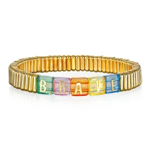 New! Rainbow Enamel Bracelet - BRAVE