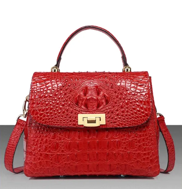 New Superior genuine leather women handbag Embossed pattern Fashion luxury