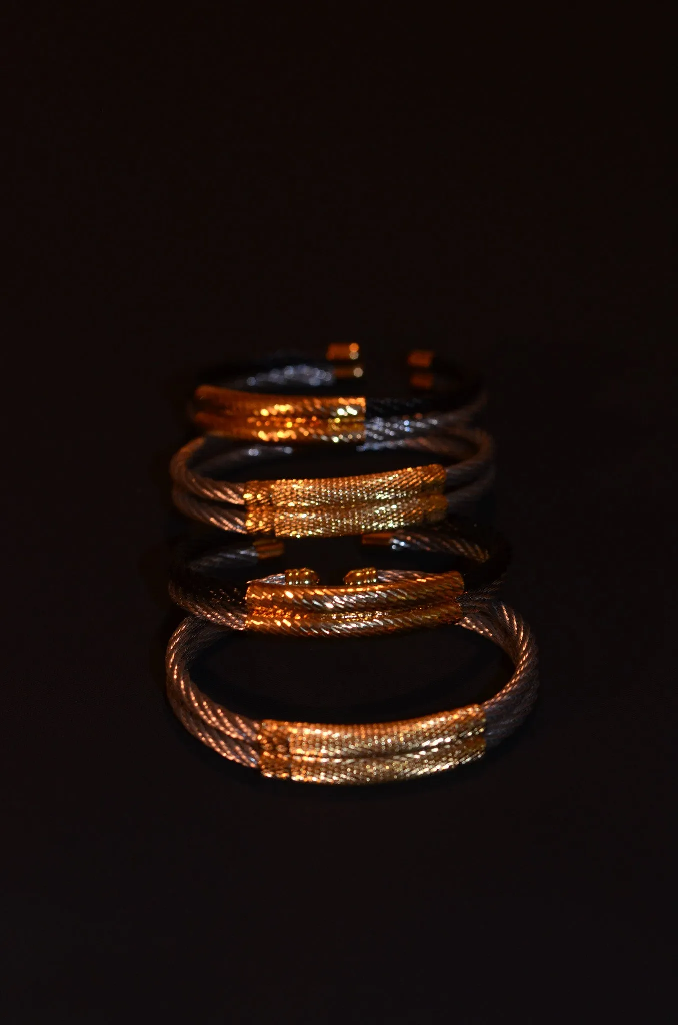Niama black and silver bracelets