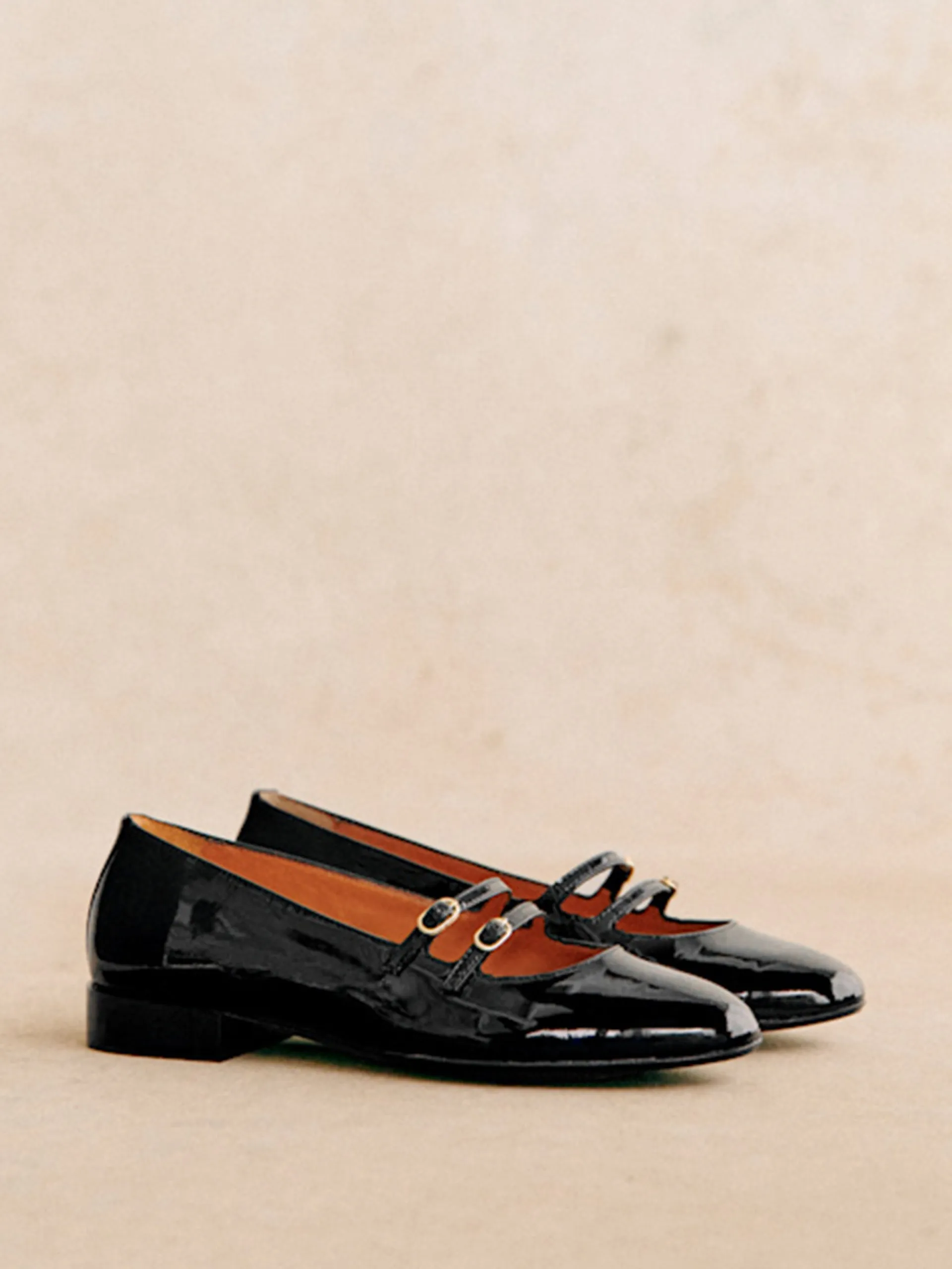 Ninon low patent-leather ballet flats