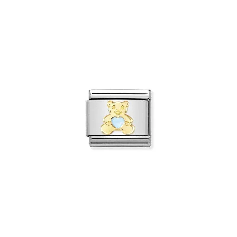Nomination Composable Link Blue Bear, 18K Gold & Enamel