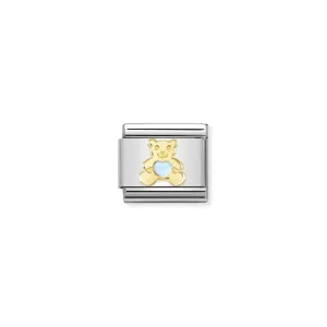 Nomination Composable Link Blue Bear, 18K Gold & Enamel