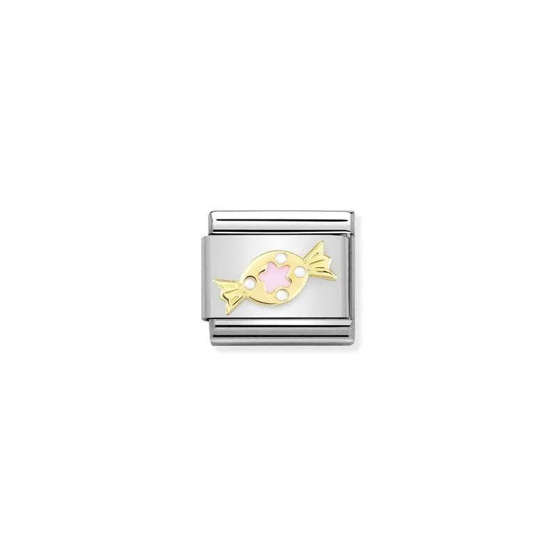 Nomination Composable Link Sweet, Pink, 18K Gold & Enamel