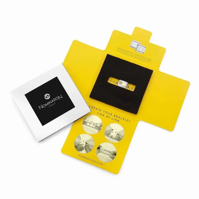 Nomination Composable Link Yellow Flower, Cubic Zirconia, Silver & Enamel