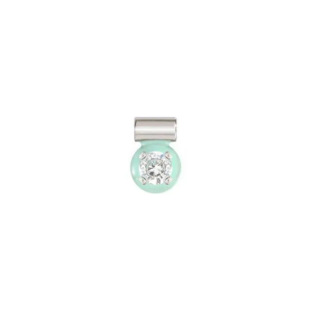 Nomination SeiMia Pendant, Turqoise, Cubic Zirconia, Silver & Enamel