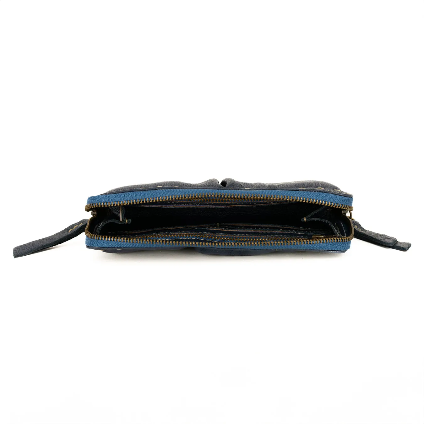 Olwethu : Ladies Leather Clutch Purse in Denim Cayak