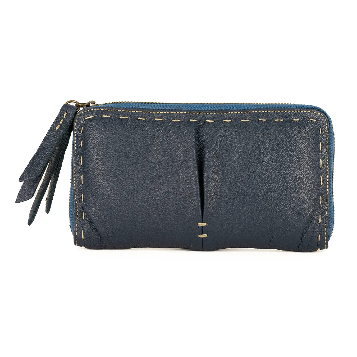 Olwethu : Ladies Leather Clutch Purse in Denim Cayak