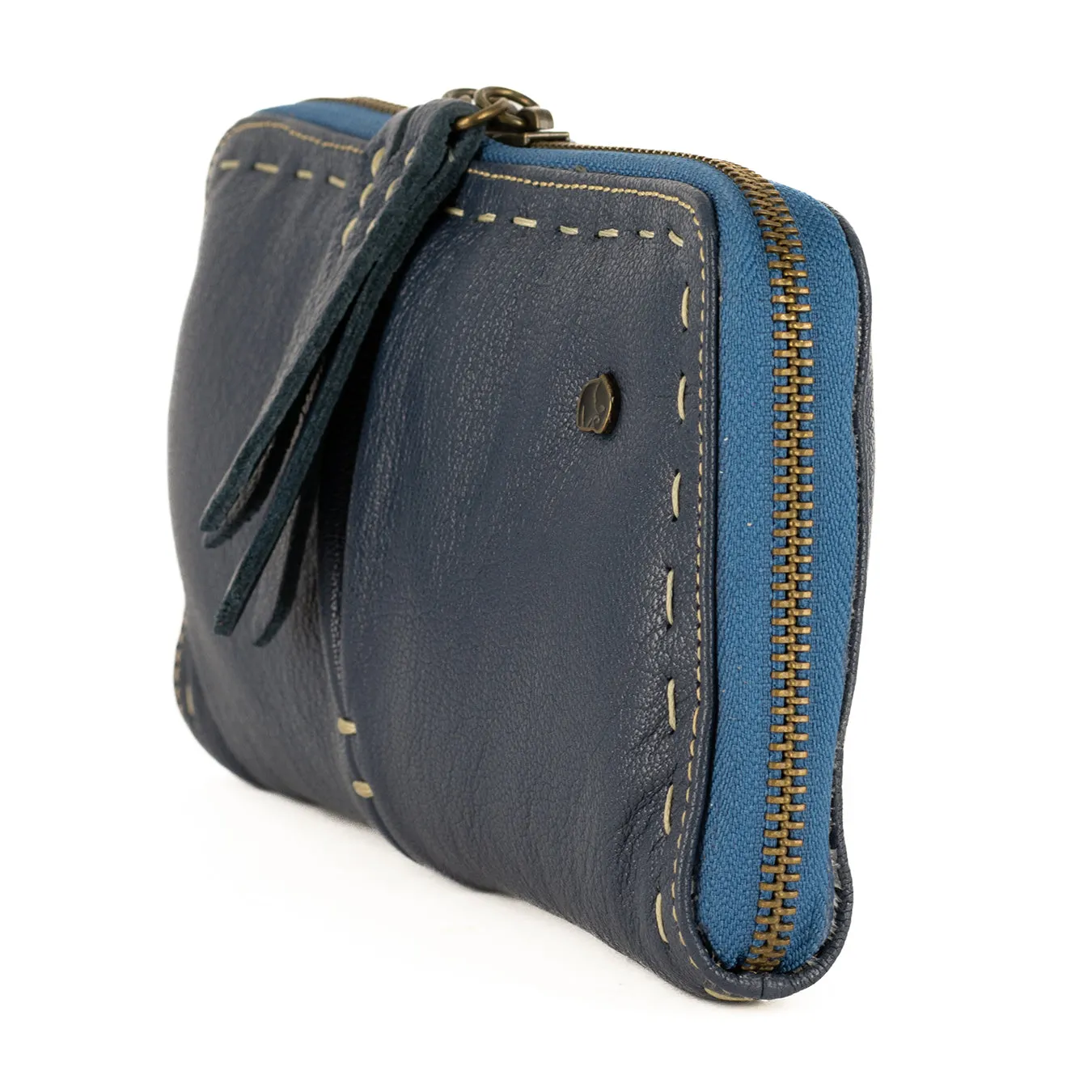 Olwethu : Ladies Leather Clutch Purse in Denim Cayak