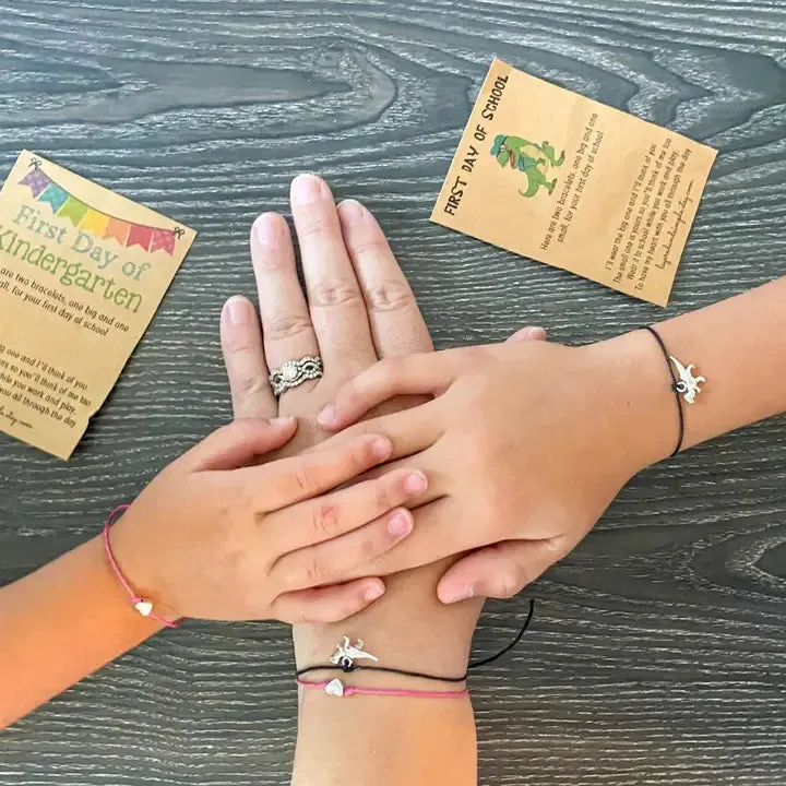 On Your First Day of School Bracelet - Dinosaur Charm