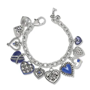 One Heart Link Charm Bracelet - JF0302
