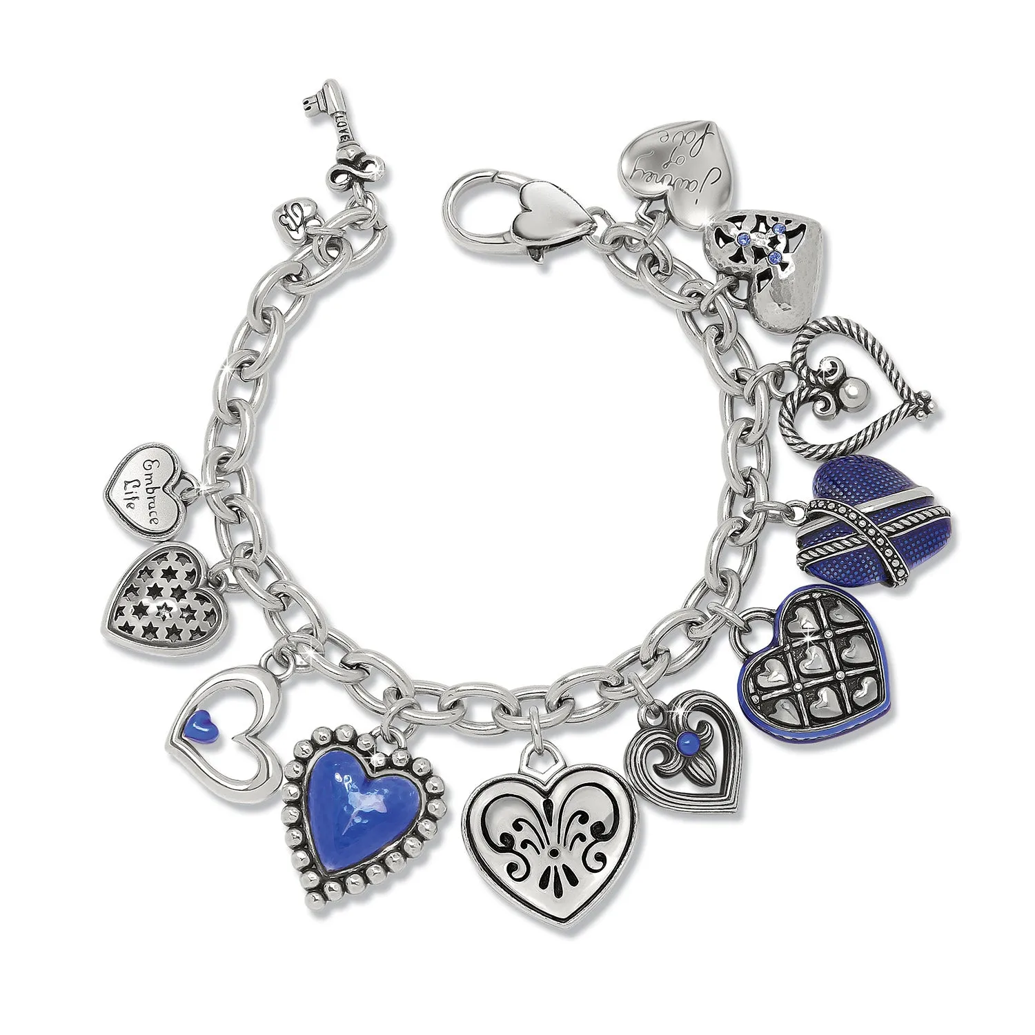 One Heart Link Charm Bracelet - JF0302
