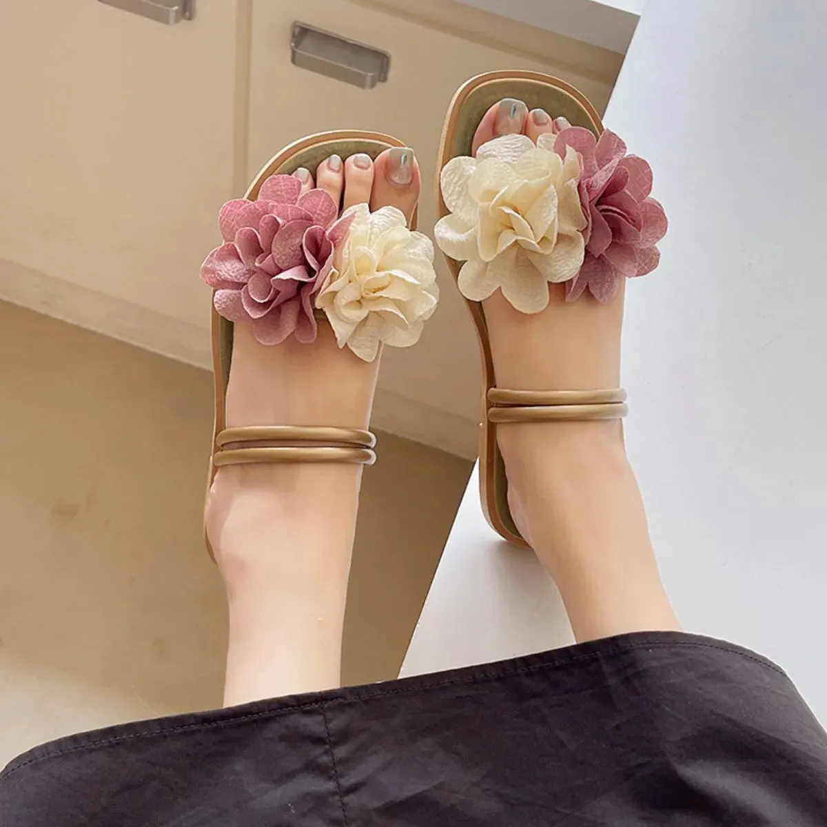 Open Toe Flats Sandals
