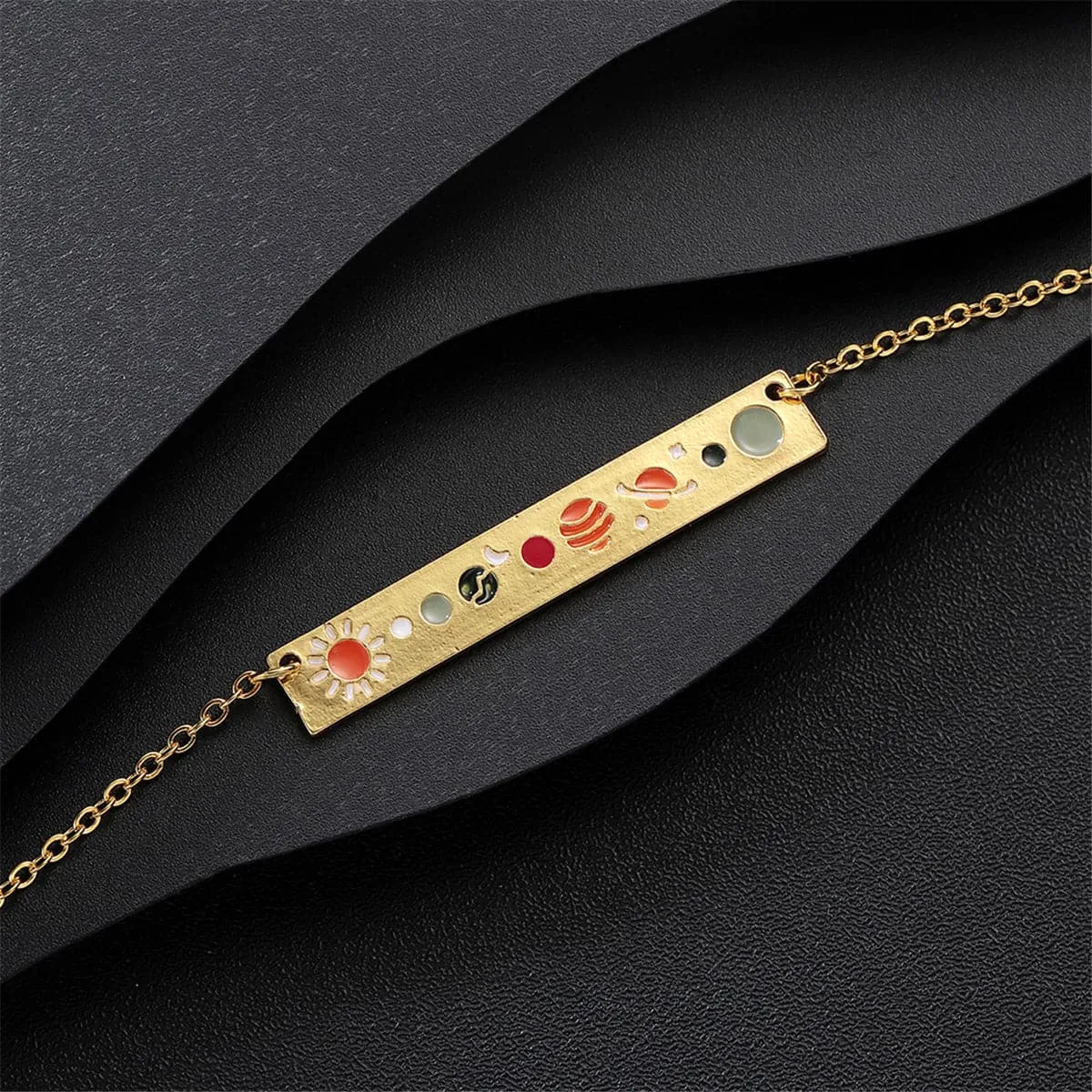 Orange & Gold-Plated Celestial ID Bracelet