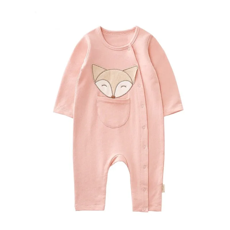 Organic Babywear: Long Sleeve Footless Romper for Girls