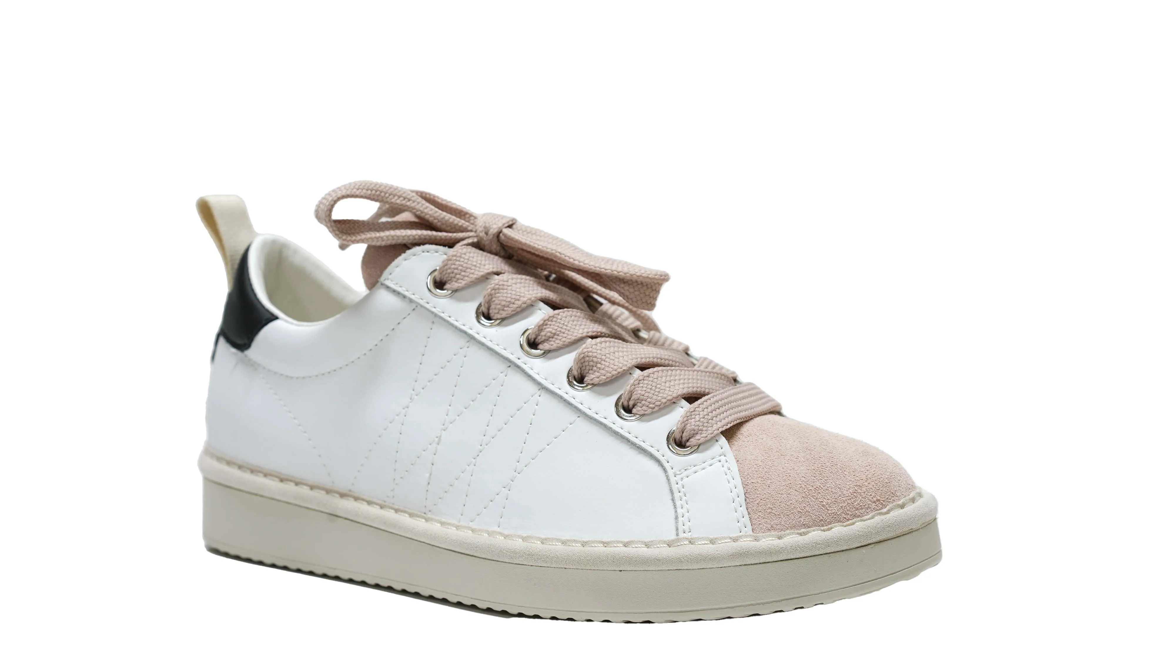 Panchic Women’s White & Rose Leather & Suede Sneaker W1600