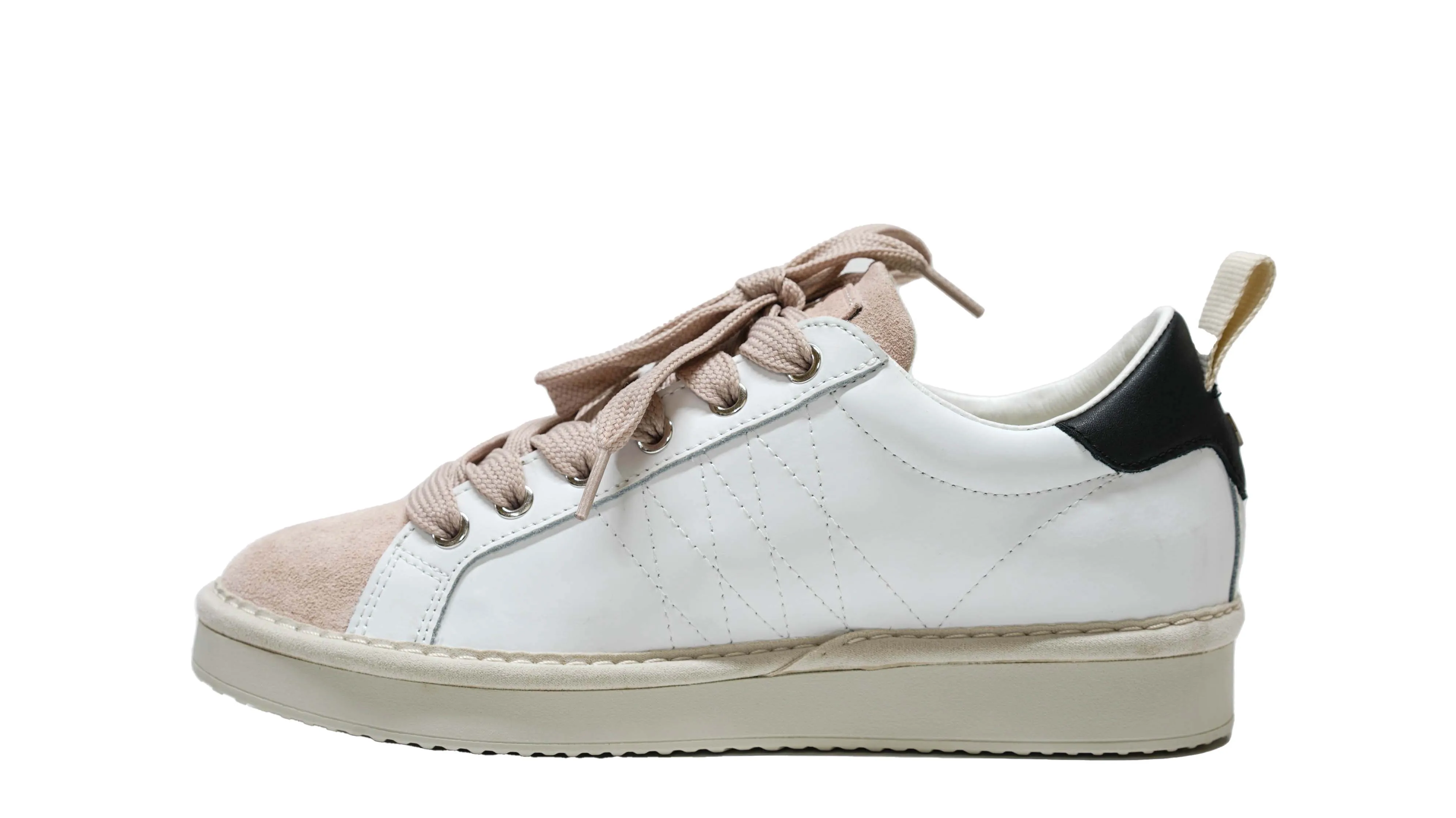 Panchic Women’s White & Rose Leather & Suede Sneaker W1600