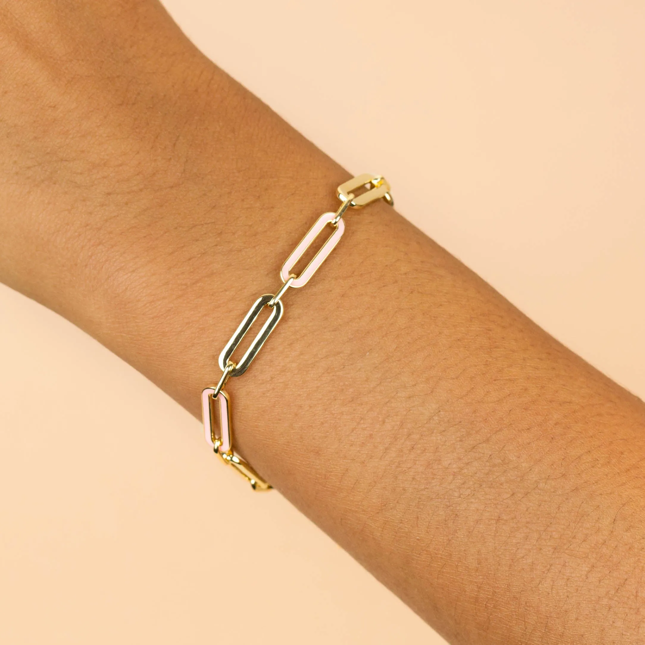 Pastel Enamel Oval Link Bracelet