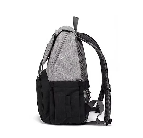 Payton Nappy Backpack: Black/Grey