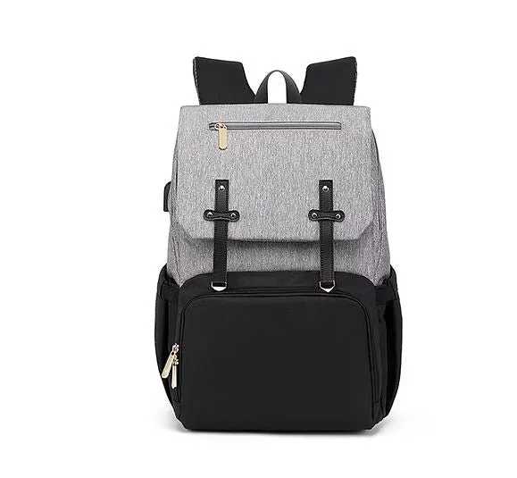 Payton Nappy Backpack: Black/Grey