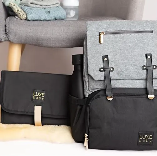Payton Nappy Backpack: Black/Grey