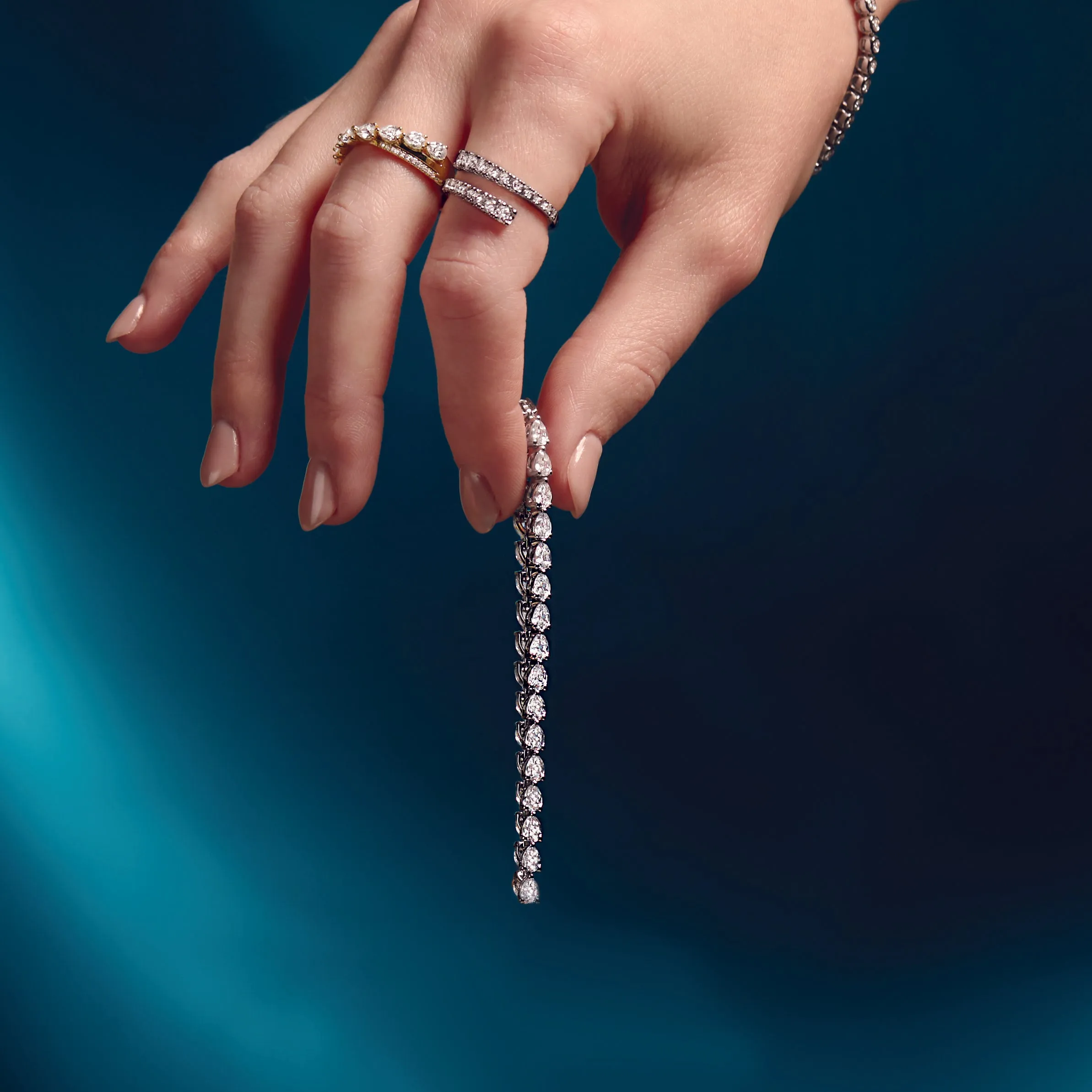 Pear Shape Diamond Tennis Bracelet