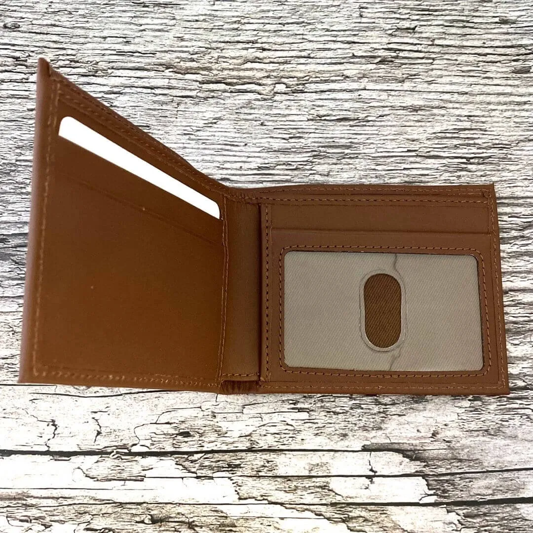 Personalised Men's Leather Wallet With Name or Text