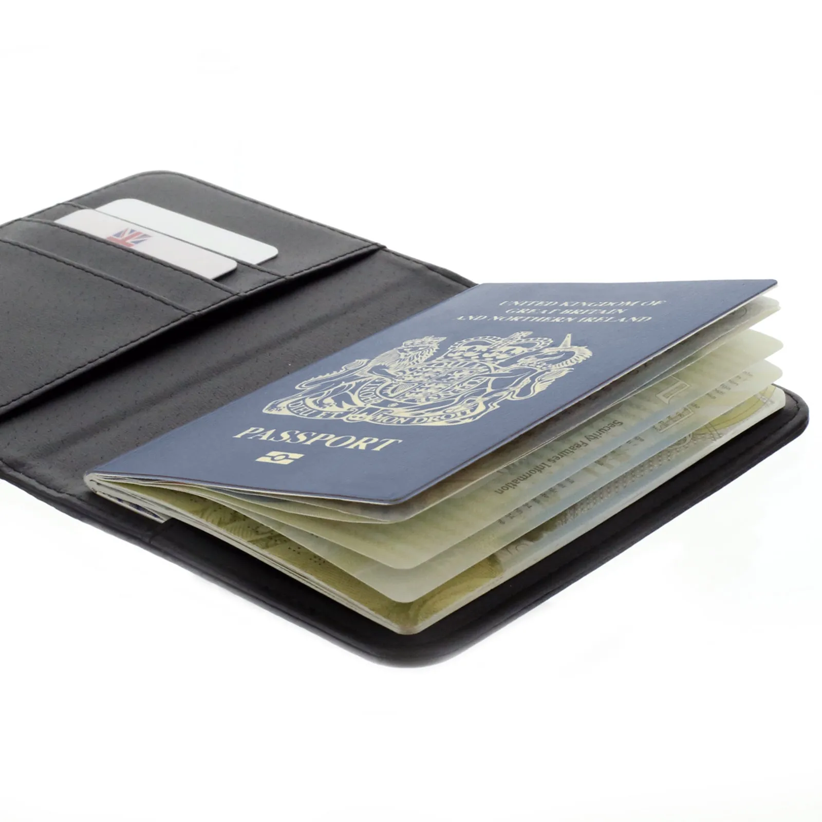 Personalised Passport Case & Tag with Grey Marble & Text - Half Print