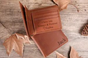 Personalized Leather Wallet Mens Wallet Leather Personalized Wallets for Men gift for Husband gift for Him Personalized Gift for Men Wallet