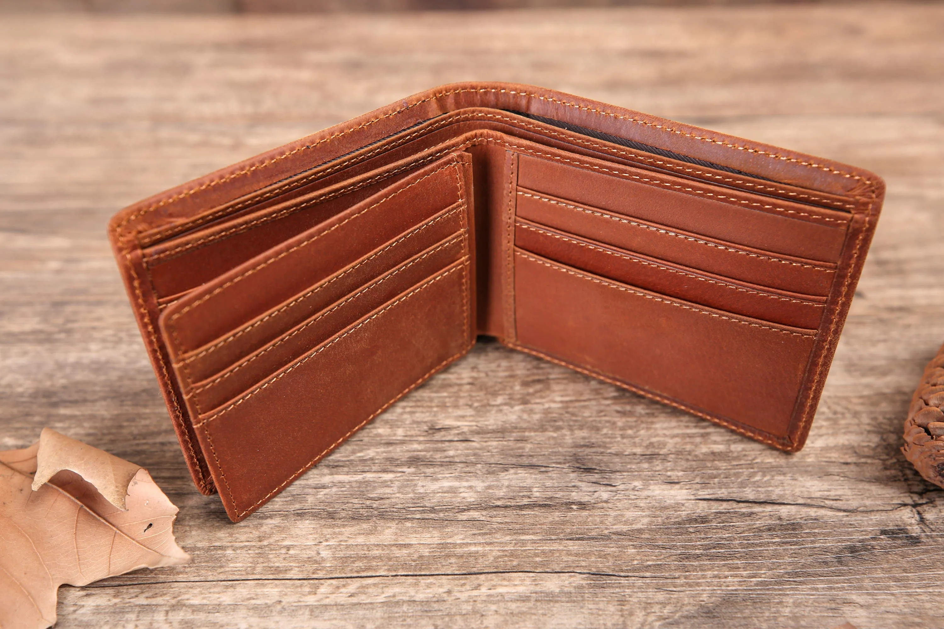 Personalized Leather Wallet Mens Wallet Leather Personalized Wallets for Men gift for Husband gift for Him Personalized Gift for Men Wallet