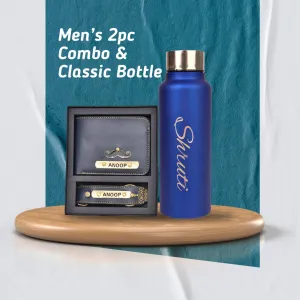 Personalized Men's 3 Pcs Combo with Classic Bottle - Blue