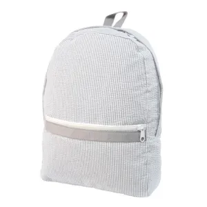 Personalized Seersucker Grey Large Backpack