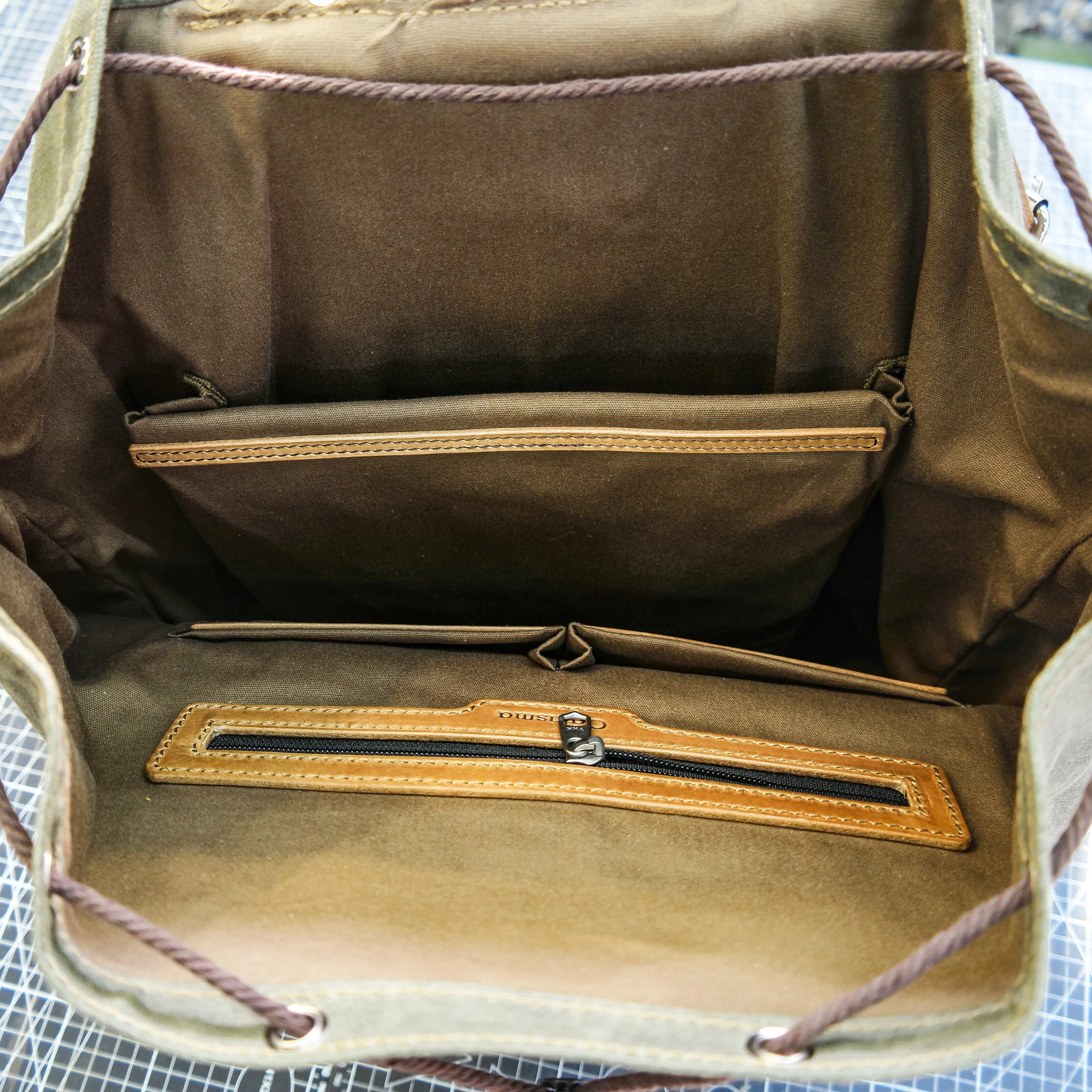 【Physical Pattern】Swiss adventure vintage plant blend cowhide waxed canvas jungle hiking camping handmade backpack