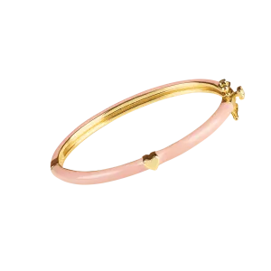 PINK BANGLE WITH GOLD HEART
