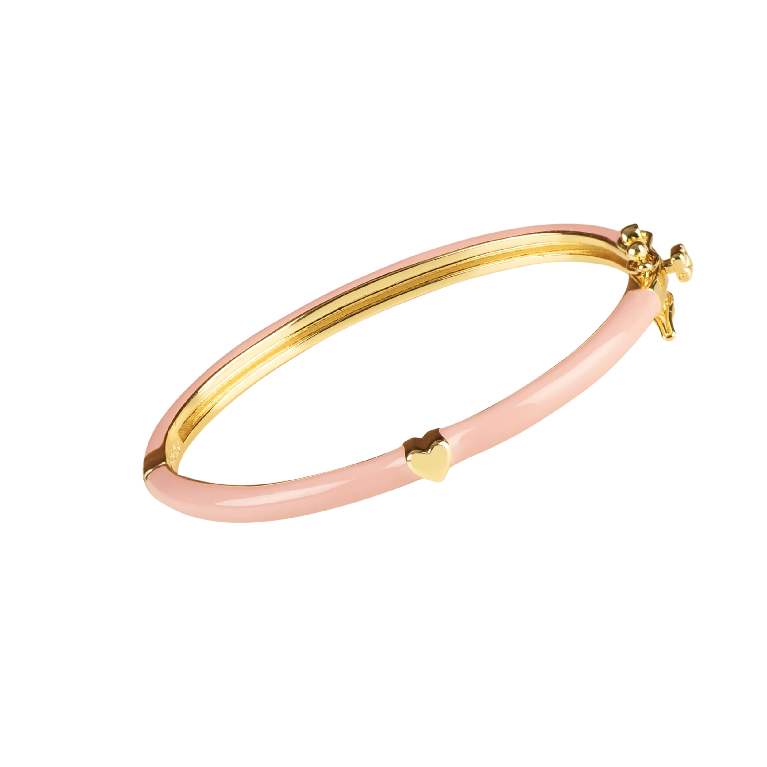 PINK BANGLE WITH GOLD HEART