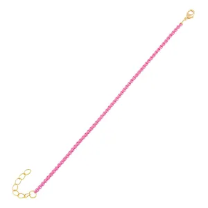 Pink Enamel Rope Chain Bracelet