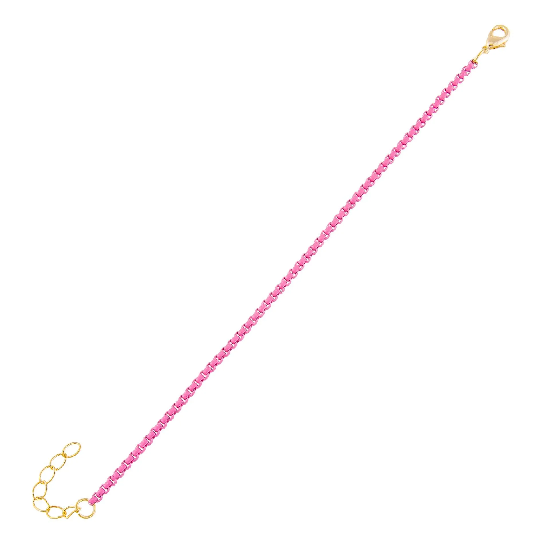 Pink Enamel Rope Chain Bracelet
