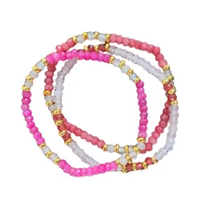 Pink Gemstone Bracelet Stack
