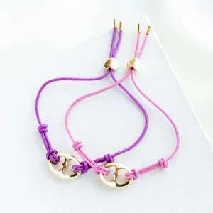 Pink Multi Cord Bracelet Set