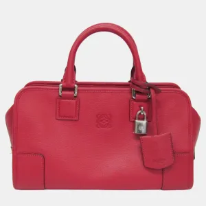Pink Red Leather Amazona 28 Satchel
