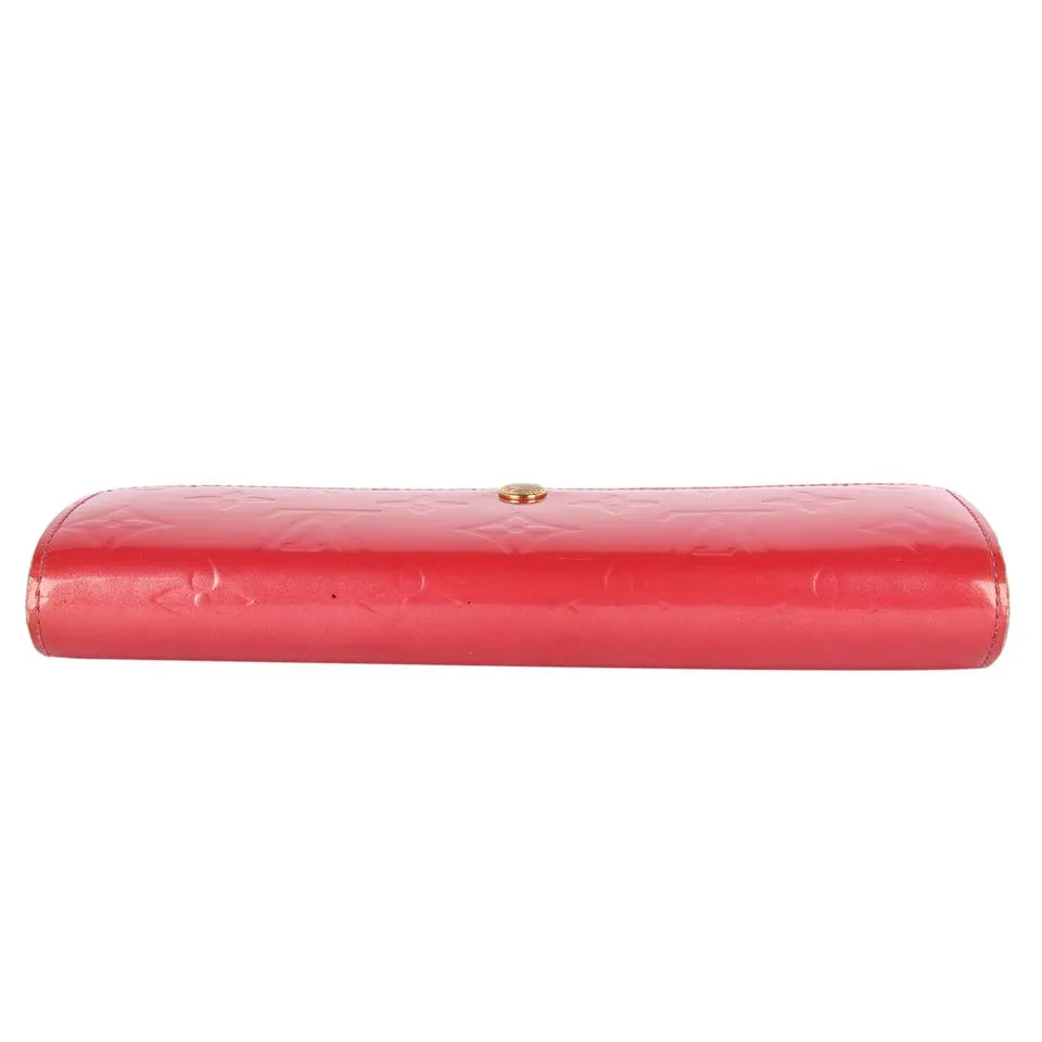 Pink Sarah Vernis Leather Wallet)