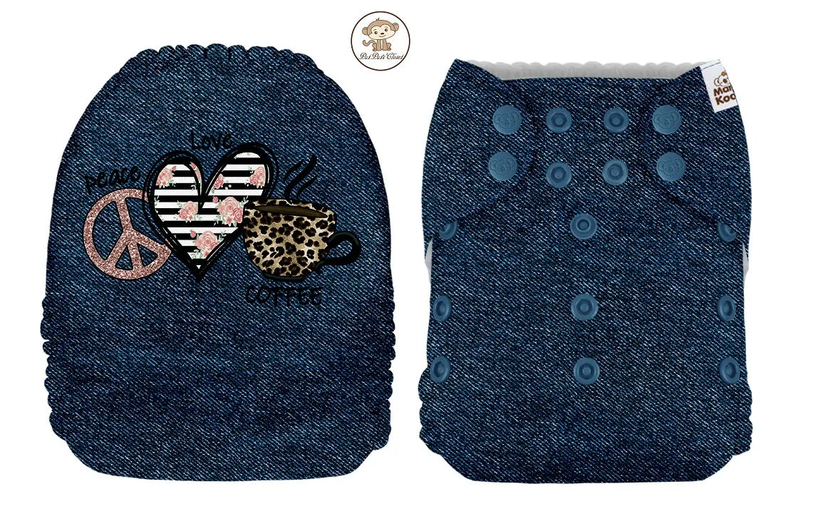 Pocket Diaper-(Peace, Love and Coffee)-Jan 2021-(Mama Koala & PPC Custom Print)