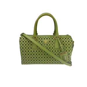 Prada Lime Green Perforated Satchel