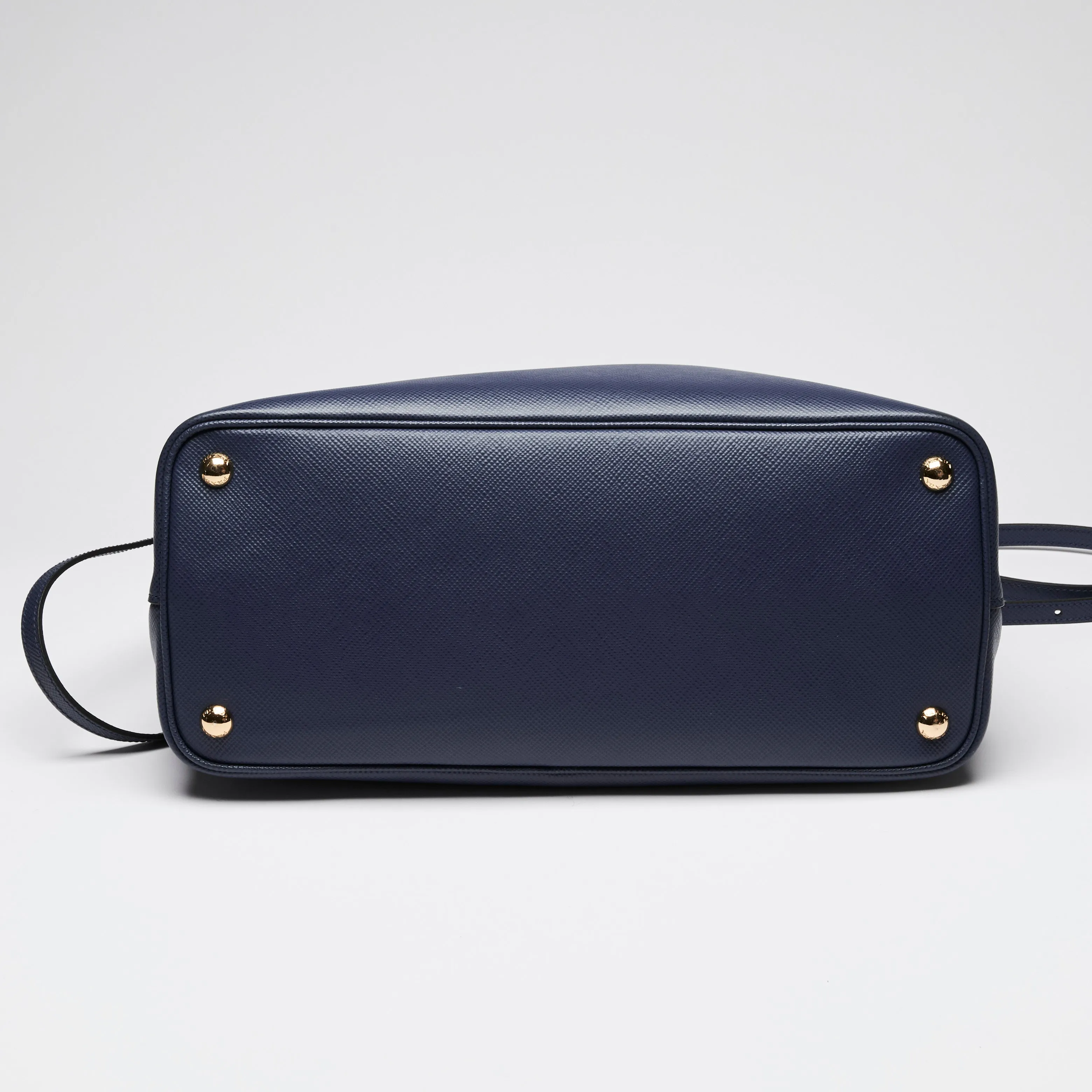 Prada Navy Saffiano Leather Cuir Double Tote
