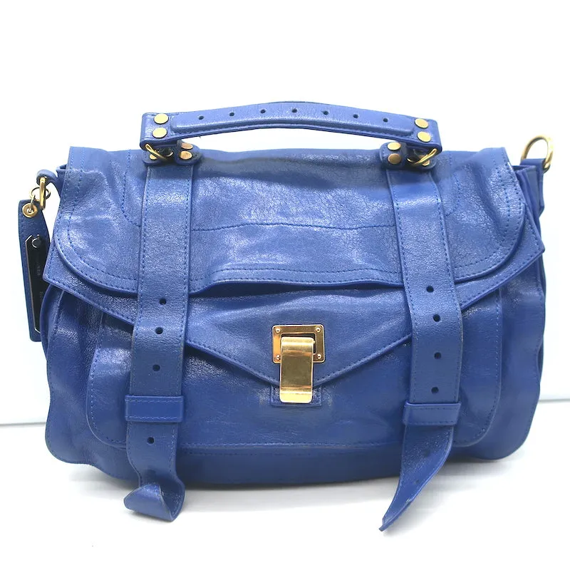 Proenza Schouler PS1 Medium Satchel Cobalt Blue Leather Crossbody Bag