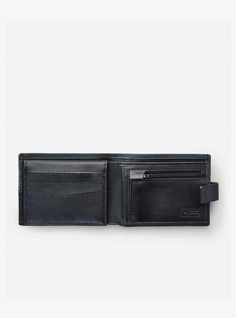 Pump Clip RFID Day Leather Wallet - Black