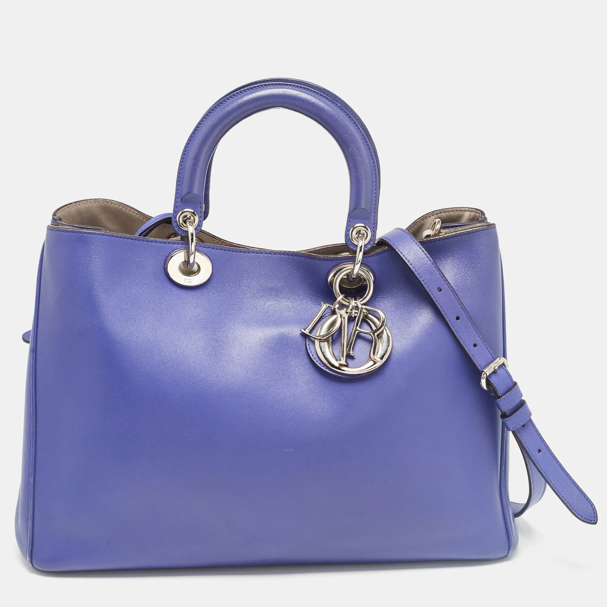 Purple Leather Large Diorissimo Shopper Tote