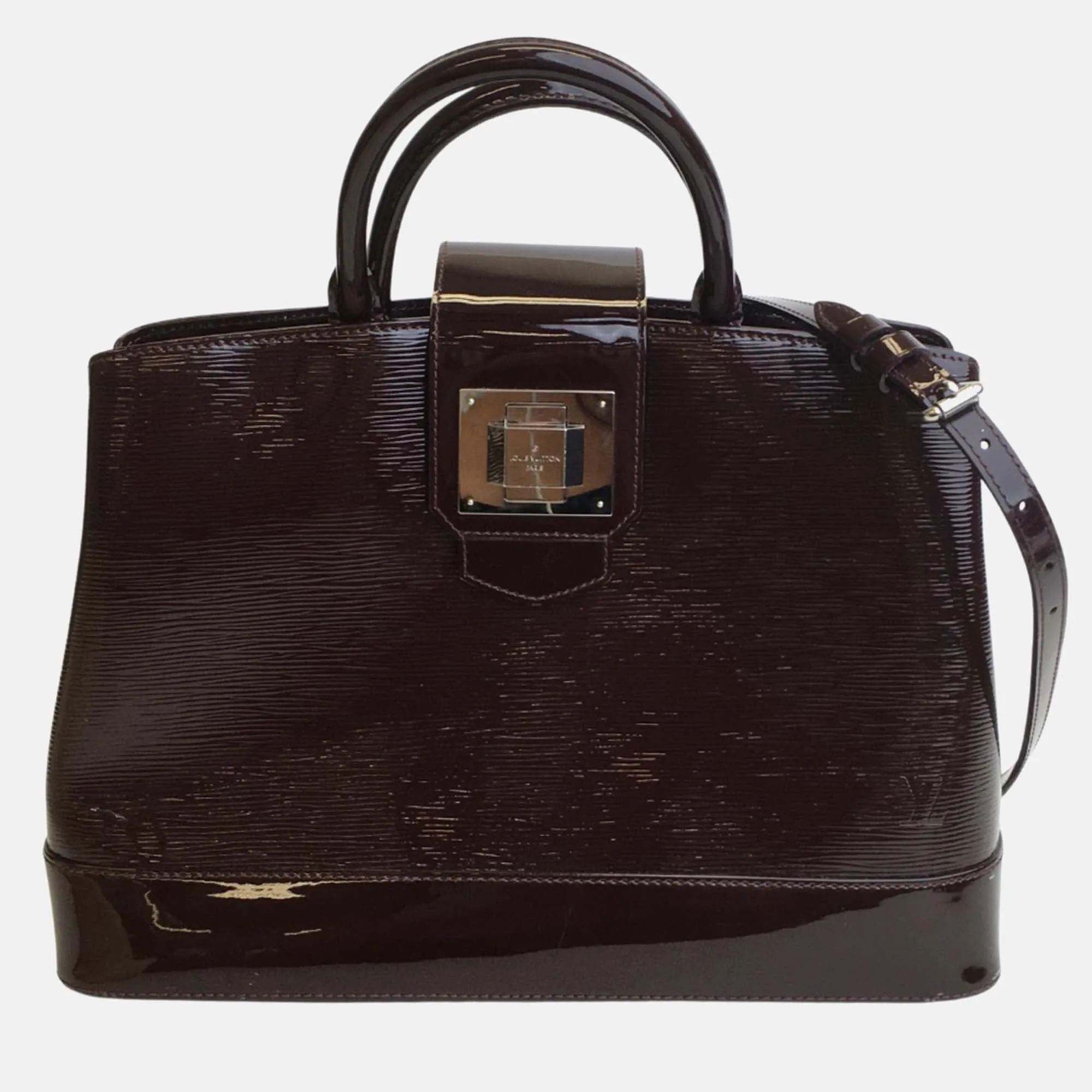 Purple/Brown Epi Leather Mirabeau Satchel